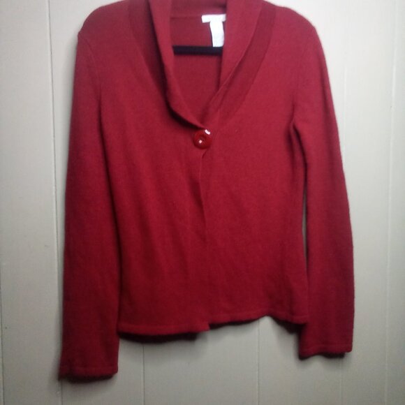 Tweeds Sweater Cardigan S Long Sleeve Red - Picture 10 of 12